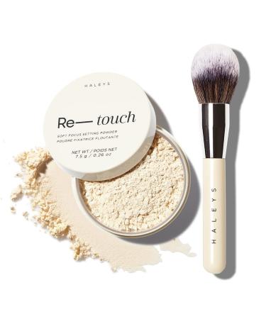 HALEYS Flawless Finish Set (Light Medium): Re-touch Soft Focus Loose Setting Powder Skin Perfecting Blurs Smooths No flashback for All Skin Types and Tones Streak-free Perfect Blending