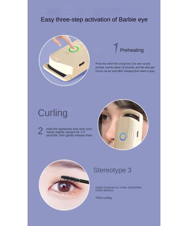 Buy Heated Eyelash Curler - Electric Rechargeable 3 Heating Modes for Long-Lasting Natural Lashes | International Shipping - Buy Online on GoSupps.com