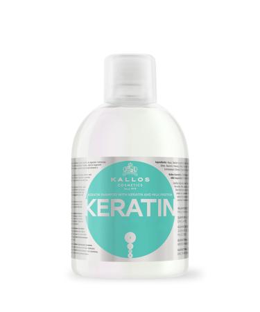 Kallos KJMN Shampoo With Keratin and Milk Protein for Dry Damaged and Color Treated Hair Sulfate and Paraben Free Nourishing Shampoo with Keratin for Frizz Control and Smoothing - 34 oz