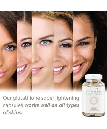 Glutathione Whitening Pills 6200mg with Collagen for Skin Lightening, Acne Scars & Dark Spot Removal - Skin Bleaching Supplement with Anti-Aging Benefits - 90 Vegan Capsules - Buy Online on GoSupps.com