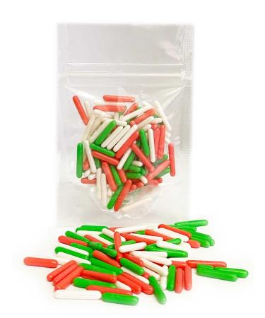 A Pinch Of...- Christmas Macaroni Rods -25g. Red White and Green perfect Christmas sprinkles for your festive cakes and bakes. A real showstopper. Just enough for a single bake.