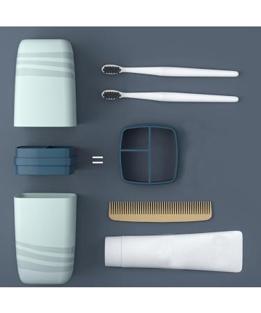 Portable Travel Toothbrush Set - Dust-Sealed Toothbrush Box & Cup for Hiking Camping Home - 3 Colors Available - Buy Online on GoSupps.com
