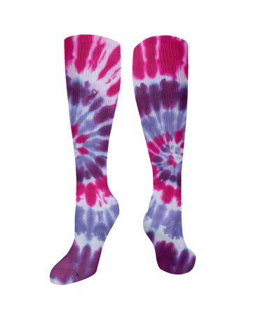 Swirl Ice Tie Dye compression socks for women and men circulation 15 20 mmHg is the best support for sporty running and cycling