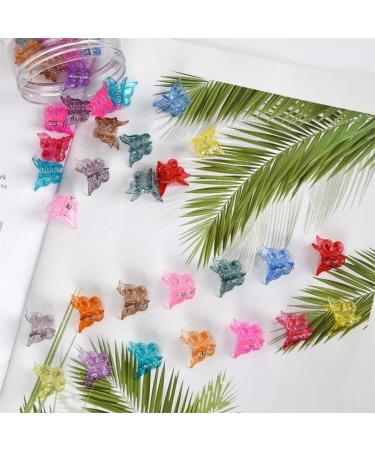 50 Butterfly Hair Clips - Jelly Color Mini Hair Accessories for Women & Girls - 14 Sparkle Candy Colors in Box - Buy Online on GoSupps.com