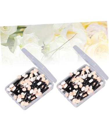 BIUDECO 100 Pcs Makeup Tools Double Head Eyeshadow Brushes Eyeshadow Makeup Brushes Makeup Black Size 2 Black - Buy Online on GoSupps.com