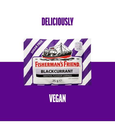Fisherman s Friend Blackcurrant Lozenges Sugar Free Extra Strong Menthol Throat Lozenges Pack of 8 (25 g) - Buy Online on GoSupps.com