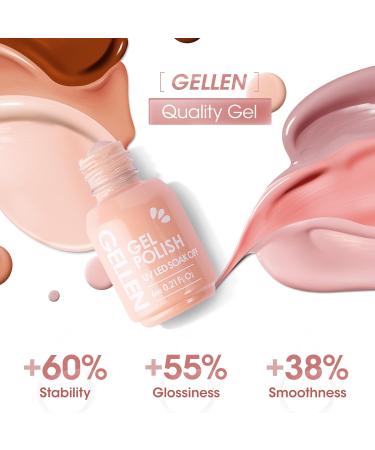Gellen Gel Nail Polish Kit - Pink Nudes Neutrals 6 Colors Gel Polish Warm Pastels Nail Gel Polish Set Nail Art DIY Home Gel Manicure Set - Buy Online on GoSupps.com