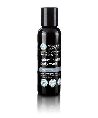 Nature's Brands Organic Herbal Body Wash by Herbal Choice Mari (Unscented 2 Fl Oz Bottle) - No Toxic Synthetic Chemicals - TSA-Approved Travel Size