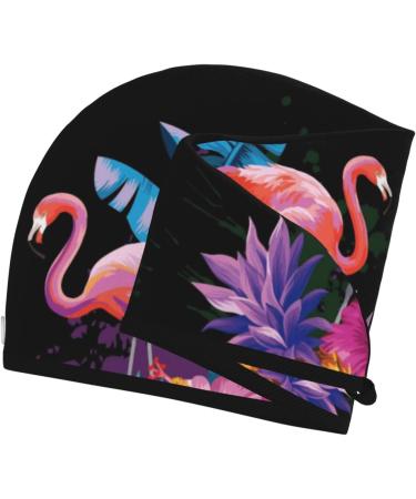 Tropical Summer Flamingos Microfiber Hair Towel | Super Absorbent Coral Velvet Wrap for Long Curly & Thick Hair - Quick Dry for Women - Buy Online on GoSupps.com