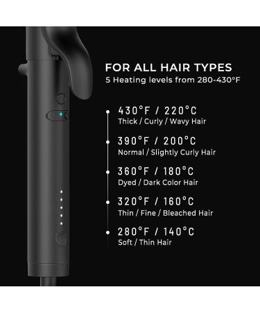 TYMO Rotating Curling Iron  Automatic Hair Curler  1 1/4 Inch Ionic Self Curling Iron  Curling Wand for Waves with Extra Long Tourmaline Ceramic Barrel  Up to 430 - Buy Online on GoSupps.com