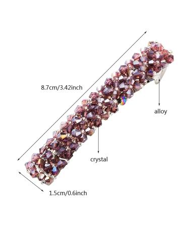 3 Pcs Crystal Hair Clips for Women - Elegant Rectangular French Automatic Hair Accessories for Thin & Thick Hair - Buy Online on GoSupps.com