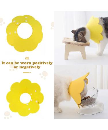 3Pcs Cat Recovery Collar Set - Sunflower Neck Cone for Anti-Licking & Biting - Pink Orange Yellow - Buy Online on GoSupps.com