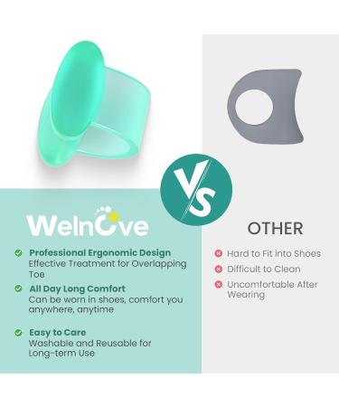 Buy Welnove Gel Toe Spreader - 12-Pack Small Toe Cushions & Sleeves for Friction Relief (Green) | International Shipping Available - Buy Online on GoSupps.com