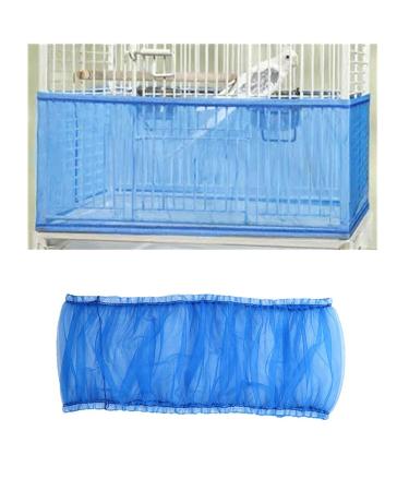 Birdcage Cover, Large Size Universal Parrot Cage Skirt Ventilated Nylon Bird Cage Cover Shell Seed Pet Products Blue