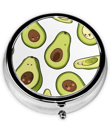 Cartoon Pears Round Pill Box - 3 Compartment Mini Decorative Travel Medicine Organizer - Buy Online on GoSupps.com