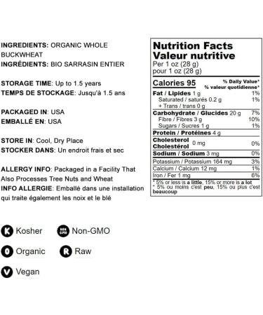 Organic Whole Grain Buckwheat Flour 5 lbs - Non-GMO, Kosher, Unbleached | Stone Ground Sirtfood Meal - Buy Online on GoSupps.com