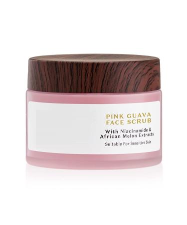 AM Pink Guava Face Scrub with Niacinamide & African Melon| Gentle Exfoliation for a Clear & Glowing Skin | Tan removal | Suitable for Dry Oily | Sensitive & Acne Prone Skin | 50g