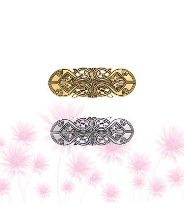Lurrose Vintage French Hair Clips - 2pcs Celtic Knots Viking Hairpins for Women & Girls - Elegant Long Hair Jewelry - Buy Online on GoSupps.com