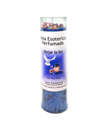 Law Stay Away-Palm Wax Spiritual Intention Spell Candle- Blue | Vela CASA ESOTERICA PERFUMADA- (ALEJAR LA Ley)