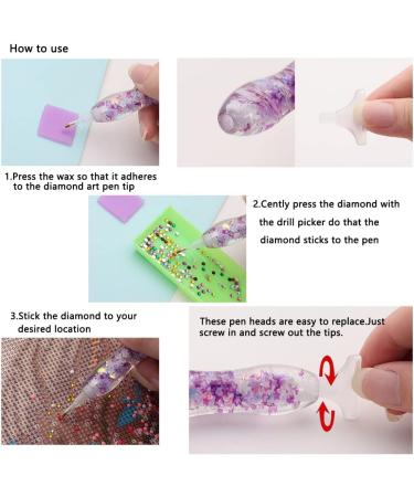 14pcs Diamond Painting Art Drill Pen Set - Luminous 5D Point Drill Pen Tools with Wax & Storage Box - Purple Resin Cross Stitch Diamond Rhinestone Beads Picker for DIY Nail Art & Embroidery Decoration - Buy Online on GoSupps.com