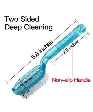 2 Sided Handle Grip Fingernail & Foot Scrub Brush Set - Soft & Stiff Bristles - Hand & Foot Cleaning Brushes for Men, Women, Kids - 4 Pack - Buy Online on GoSupps.com