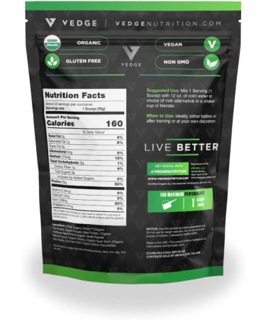 Vedge Organic Plant Protein Cold Brew Latte (20 Servings) | Vegan & Gluten-Free Powder USDA Certified | Non-Dairy Nutrition Plant Protein - Buy Online on GoSupps.com