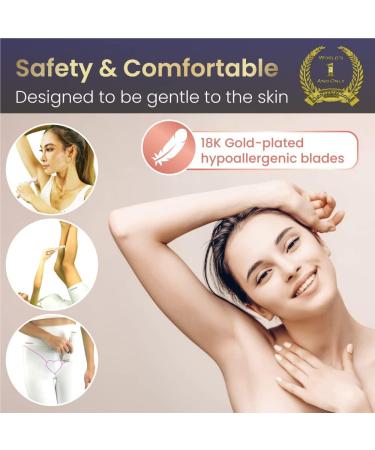 iMusthav DermaRazor - Electric Body Hair Remover for Women | USB Rechargeable 18K Gold Plated Blade | Dermaplane for Smooth Skin | Exfoliates & Removes Unwanted Hair Stubble - Buy Online on GoSupps.com