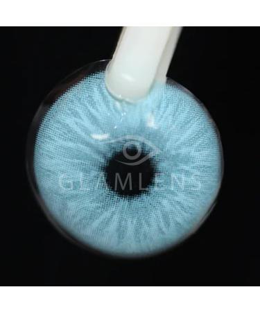 Glamlens Catania Ice Blue Colored Contact Lenses - Monthly Soft Hydrogel 0.0 Diopters 2 Pieces + Lens Container - Buy Online on GoSupps.com