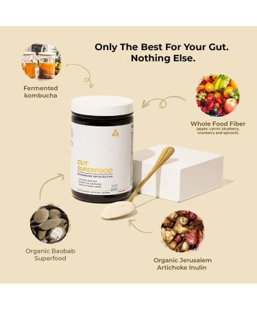 LevelUp Gut Superfood Fiber Supplement for Leaky Gut & Digestive Health - Prebiotic Probiotic Postbiotic XOS, Gluten-Free, No Additives - Total Gut Health (Unflavored) - Buy Online on GoSupps.com