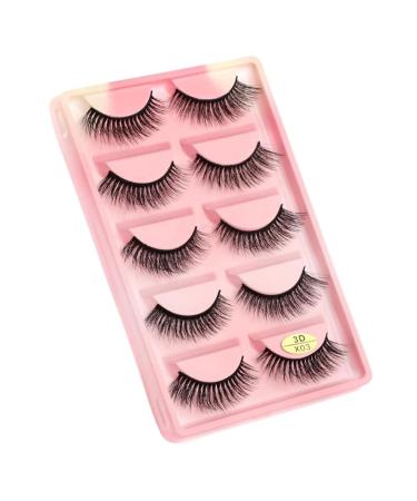 UAMOU Mink Eyelashes 10/50/100 Boxes Wispy 3D Mink Lashes Makeup Natural Long Volume False Eyelashes Bulk Faux Cils Custom Cheerfully (Color : 5 Pairs X03CS Size : 50 Boxes)