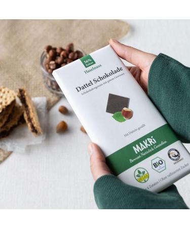 Buy Makri Bio Dattel Chocolate - Vegan Refined Sugar-Free Fair Trade Hazelnut 56% (10 Plates) - International Shipping Available - Buy Online on GoSupps.com