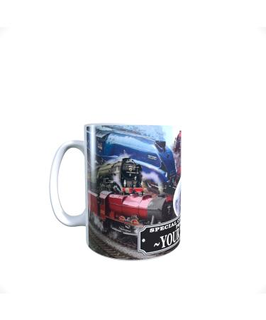 Classic Iconic Steam Locomotive Trains Personalised Mug with Choice of Sweets Gift - Buy Online on GoSupps.com