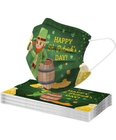 50PCS St Patricks Day Disposable Face_M sks for Adults 3-Layer Breathable Protection Holiday Party Decorations for Women Men - Buy Online on GoSupps.com