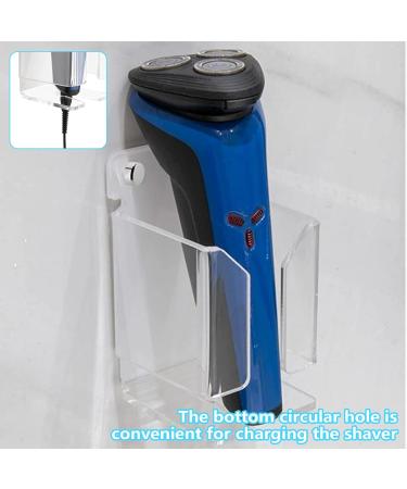 Acrylic Shaver Holder for Shower Men's Bathroom Grooming Essential Wall Mounted Acrylic Shaver and Trimmer Rack Clear - Buy Online on GoSupps.com