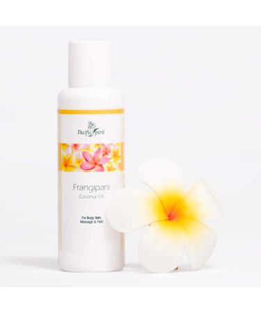 Pacific Spirit Frangipani oil-coconut oil 150 ml I coconut oil for skin hair as massage & bath oil I Near oil for hair & body I massage oil with feminine fragrance I moisturizing oil