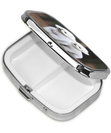 Bichon Frise Pill Case - Cute 2 Compartment Travel Organizer for Purse | Perfect Gift for Pet Lovers - Buy Online on GoSupps.com