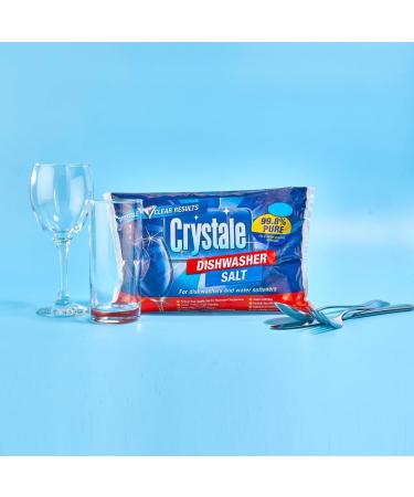 Crystale 3 x 2kg Dishwasher Salt Bundled with Crystale Rinse Aid Blue (500ml) Limescale Cleaner Kitchen Household Watermarks Remover (6kg) (3pack) - Buy Online on GoSupps.com