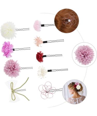 DOITOOL 1 Set Japanese-style hair clip plant hair stick set preserved flower artificial flower purple the flowers french barrette hair clips bridal hair clip polyester iron - Buy Online on GoSupps.com