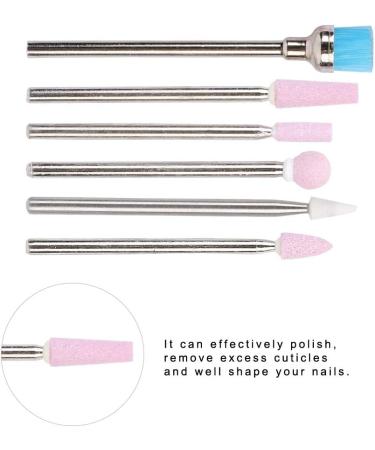 Stainless Steel Nail Drill Bit Set - 6Pcs Manicure Accessories for Nail Art File Tools - Buy Online on GoSupps.com