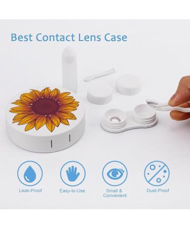 Sunflower Contact Lens Case - Cute Travel Portable Kit with Mirror for Daily Outdoor Use - International Shipping Available - Buy Online on GoSupps.com