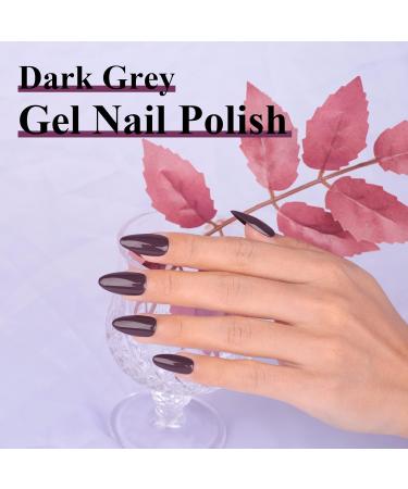 UV Gel Polish Nail Polish Dark Grey Colours 3 in 1 One Step Gel Nail Polish Soak Off Nails Colour Gel Brown Grey Gel Nail Polish for Nail Design Manicure 15 ml Grey brown - Buy Online on GoSupps.com