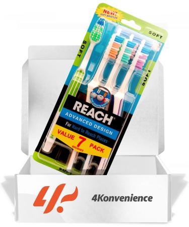 Reach Advanced Design Soft Bristle Toothbrush 3 Pack - 21 Count for Optimal Cleaning & Hygiene - Buy Online on GoSupps.com