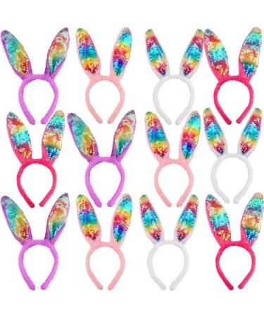 hgnxa Easter Rabbits Ear Hairband Woman Teens Sequins Headbands for Movie Enthusiasts Animes Theme Gatherings Hairband White - Buy Online on GoSupps.com