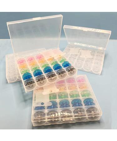 54 PCS Bobbins for Sewing Machine  Contains 2 Pack Transparent 25 Empty Slots Spools and Box  Extra 4 Plastic H-Shaped Floss Bobbins - Buy Online on GoSupps.com