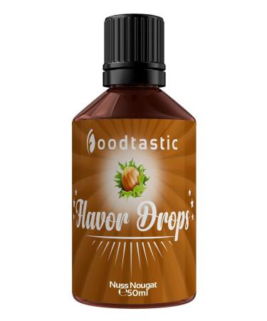 Foodtastic flavor drops nut nougat 50ml |Flavrops aroma drop |Calorie -free Sweet i without sugar |Food aroma flavor drops flave drops drops of taste