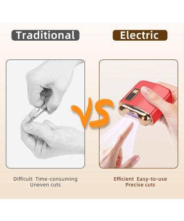 Nail Trimmer - Finger Nail Cutters | 3 Modes Adjustable Safety Electric Nail | Electric Manicure Pedicure Tool Quiet Nail Cutter Scissors with Storage Light for Fingernails Red - Buy Online on GoSupps.com
