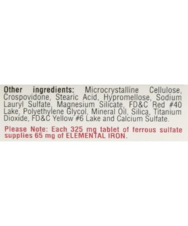 Major Ferosul Ferrous Sulfate 325mg Iron Supplement - 100 Tablets Per Bottle - Buy Online on GoSupps.com