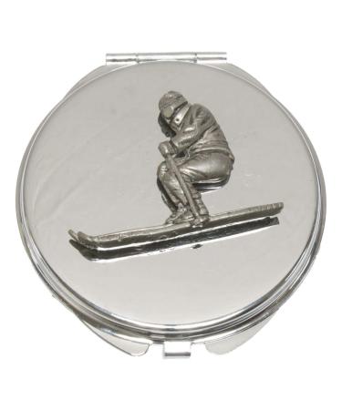 Skier Compact Mirror Handbag Gift With Free Engraving 333