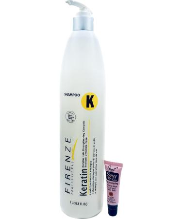 Firenze Professional Keratin Salt-Free Shampoo & Mask Set + Leave-in Treatment - 44.9 oz - Free Starry Lip Gloss - Buy Online on GoSupps.com
