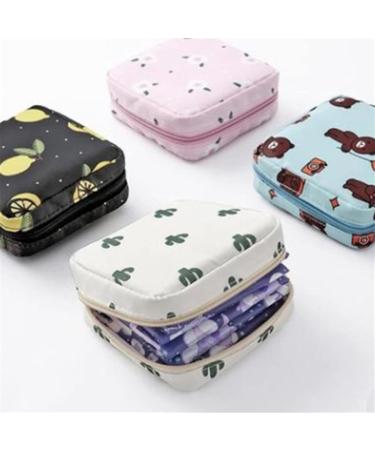 Bigsweety Women's Binding Storage Bag - Durable Tampon Organizer & Hygiene Pocket for Women & Girls - Black Lemon - Buy Online on GoSupps.com